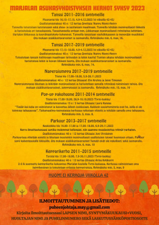 Pop-up pakohuone 2011-2014 syntyneille
