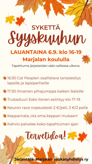 Sykettä syyskuuhun!